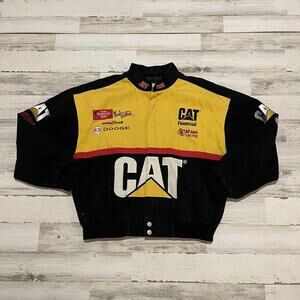 Crazy Vintage NASCAR Racing Bill Davis CAT Jacket XL